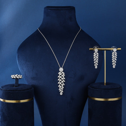 BrideTalk Micropaved zirconia three-piece jewelry set