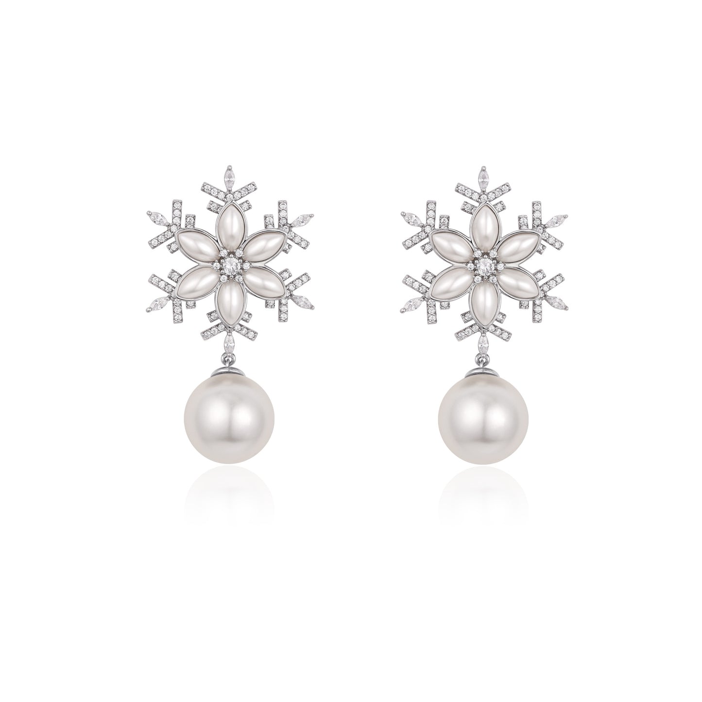 French designer original design snowflake series fashion earrings