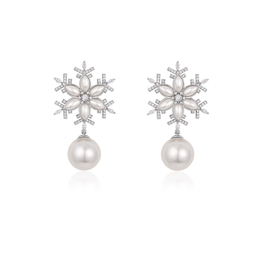 French designer original design snowflake series fashion earrings