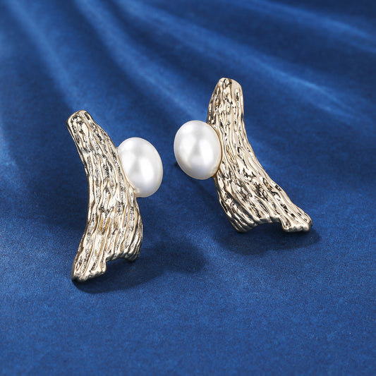 BrideTalk Branch texture pearl fashionable modern retro earrings