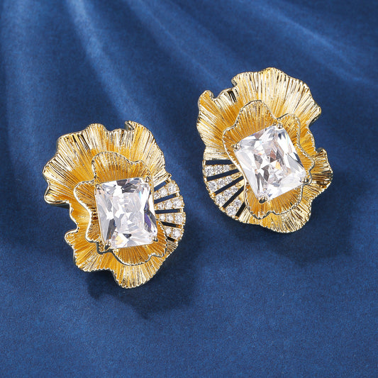 BrideTalk Fashionable petal design high-end earrings