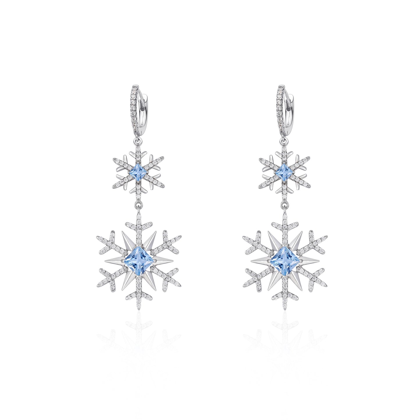 French designer dreamy snowflake series large and small snowflake earrings