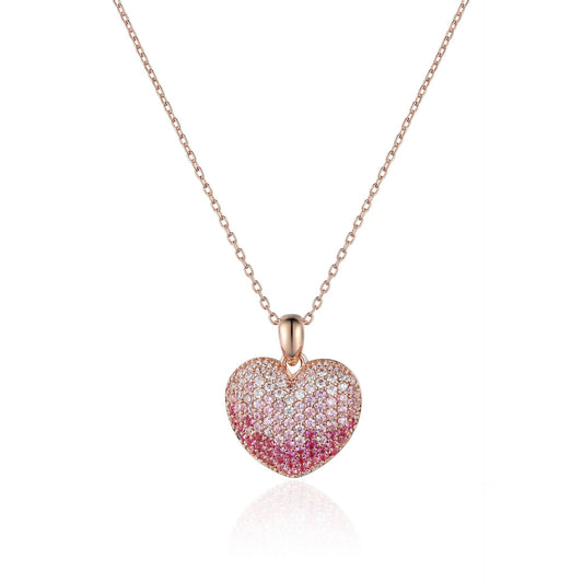 French designer full diamond color matching love plated rose gold necklace