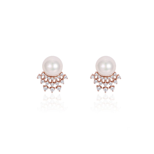 French designer's time-traveling series of natural pearl and diamond stud earrings