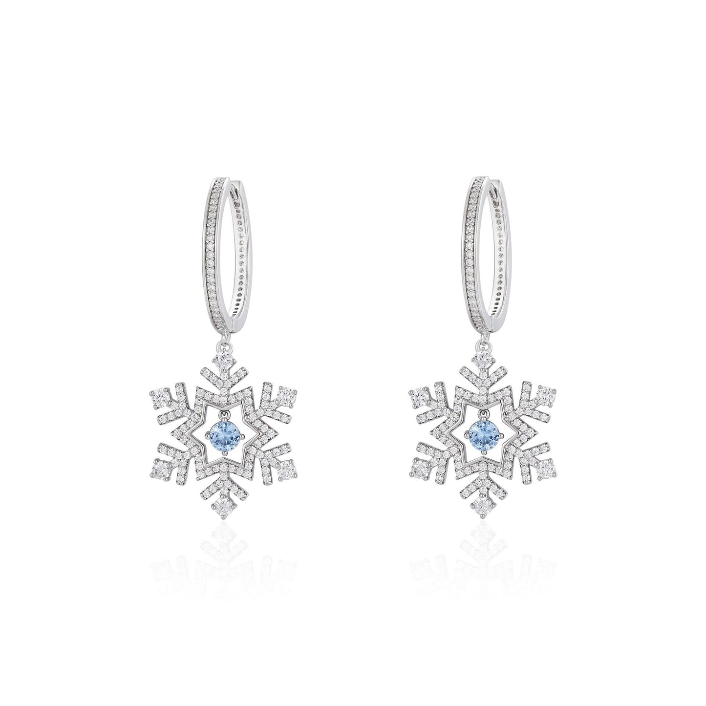 French designer ice and snow fantasy series fairy snowflake earrings