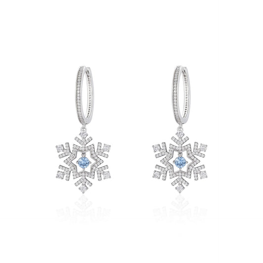 French designer ice and snow fantasy series fairy snowflake earrings