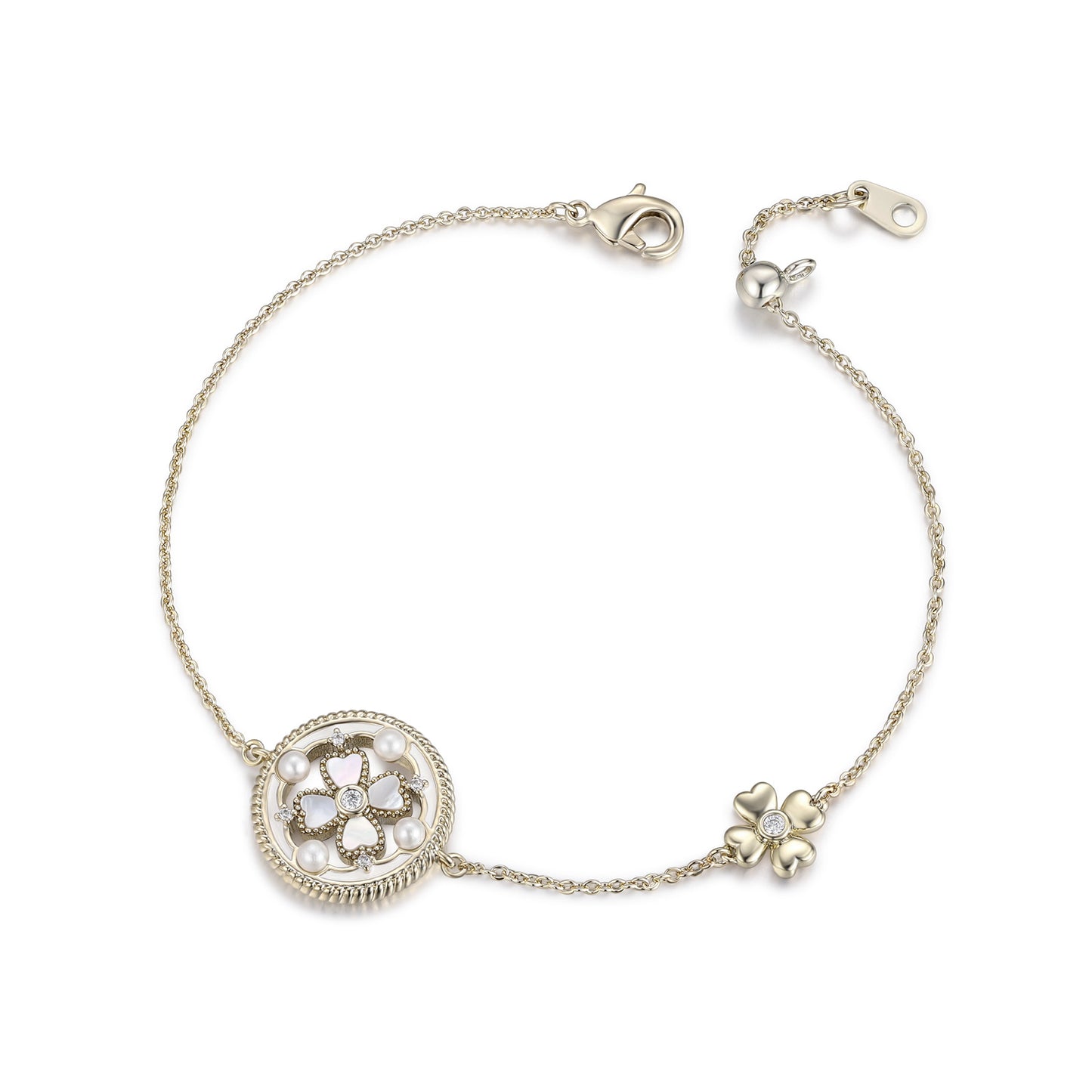 New four-leaf clover flower shell bracelet