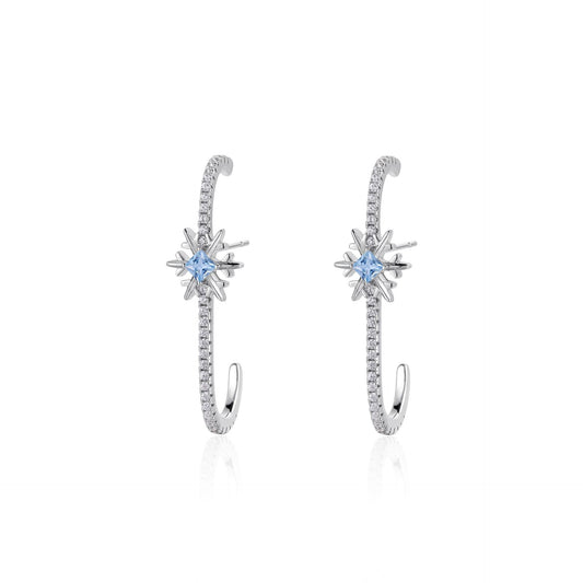 French designer's dreamy snowflake series uniquely designed C-shaped earrings