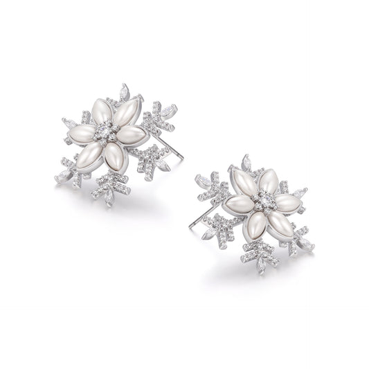 French designer Snowflake series zircon earrings