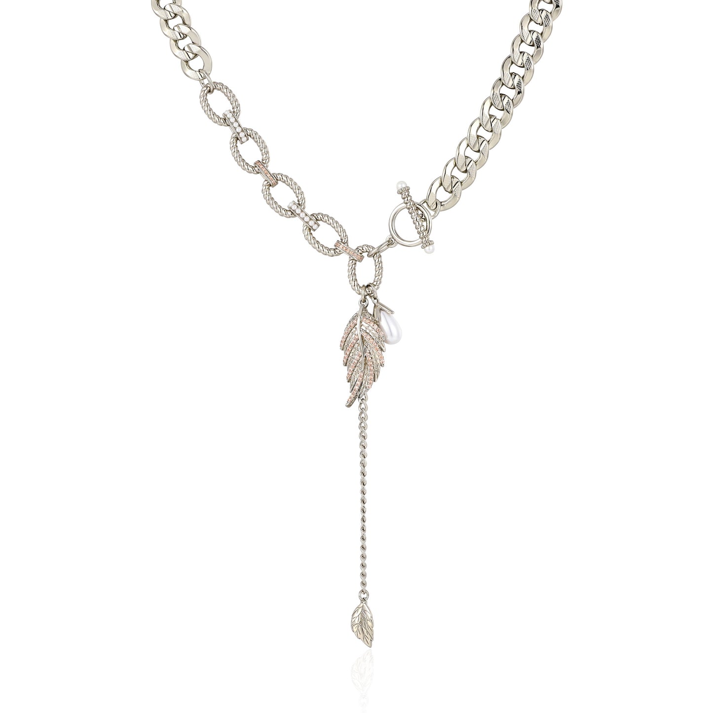 Italian design original pearl leaf necklace