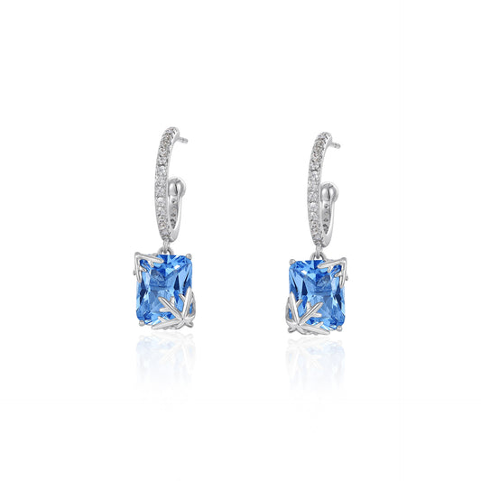 French designer dreamy snowflake series super glittery dreamy square earrings