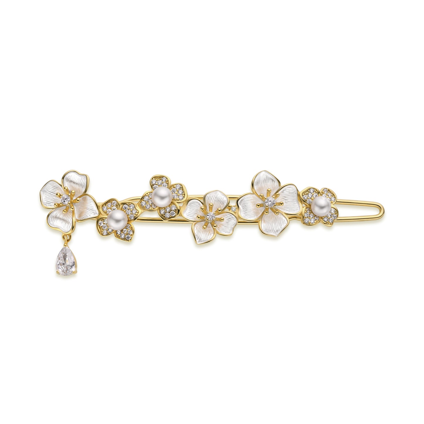 Japanese designer Shizhaohua series pearl copper plated 18K hairpin