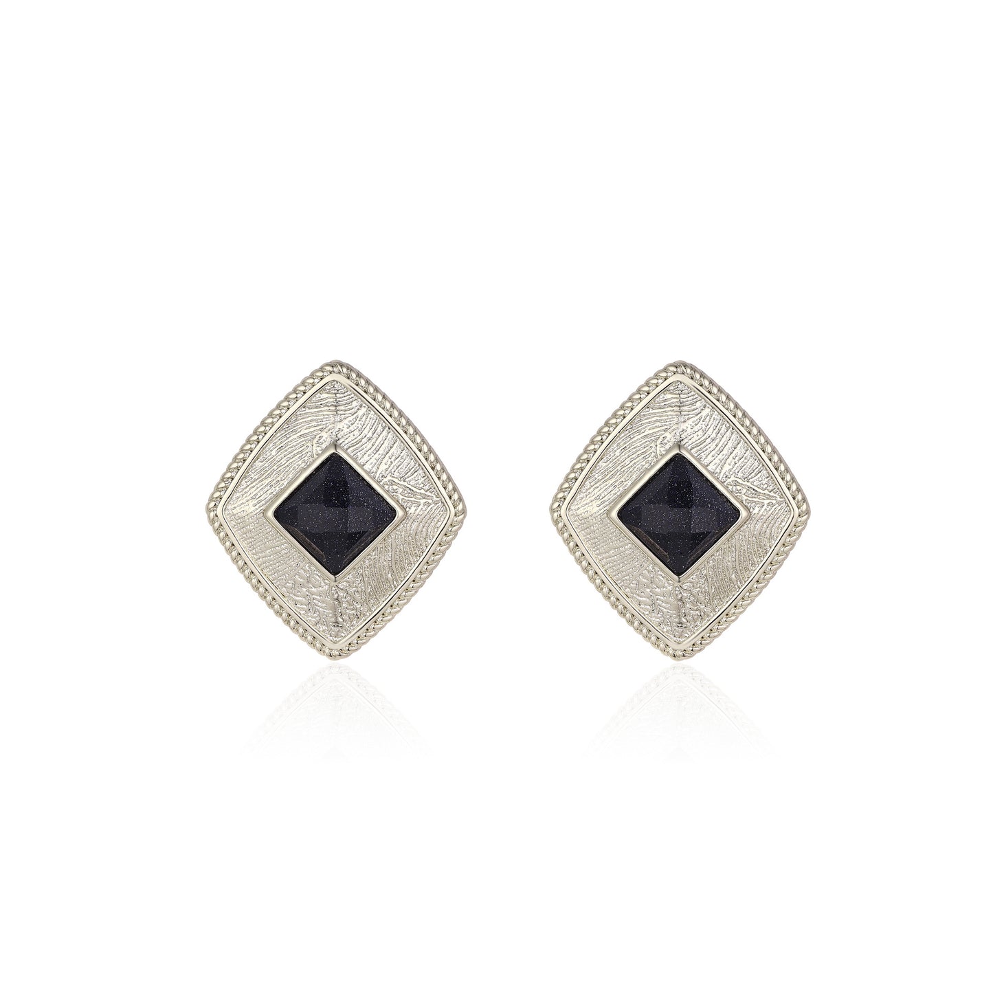 Stylish Geometric Square Coffee Gold Earrings