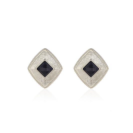 Stylish Geometric Square Coffee Gold Earrings