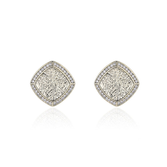 French designer's original geometric texture micro-embedded earrings