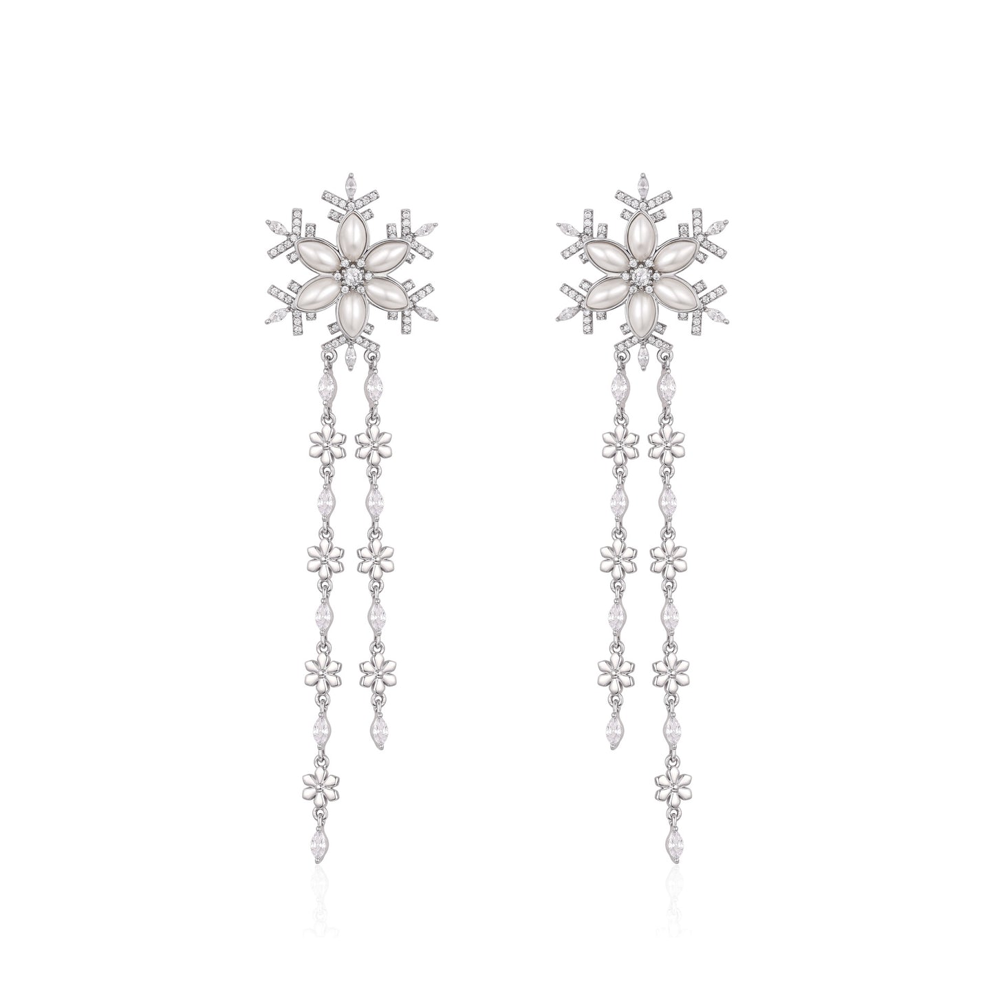 French designer's original snowflake series tassel earrings