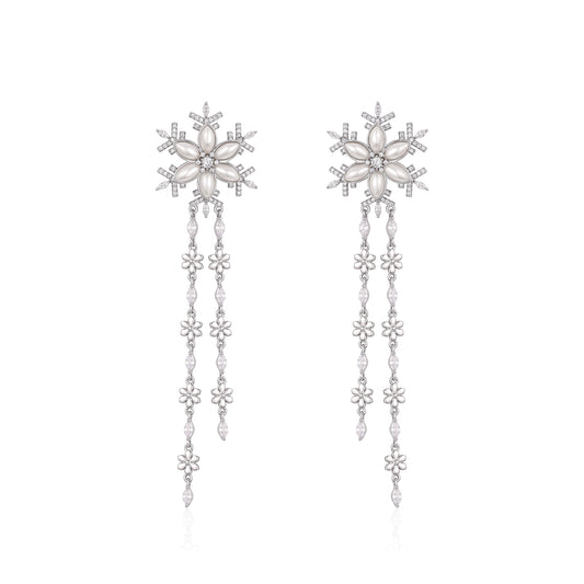 French designer's original snowflake series tassel earrings