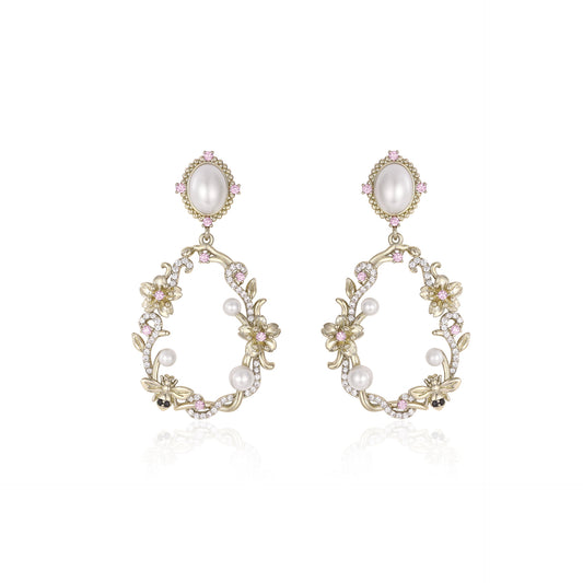 French designer's Morning Cherry Blossom series earrings