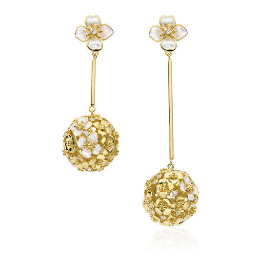 Japanese designer Shizhaohua series flower ball earrings