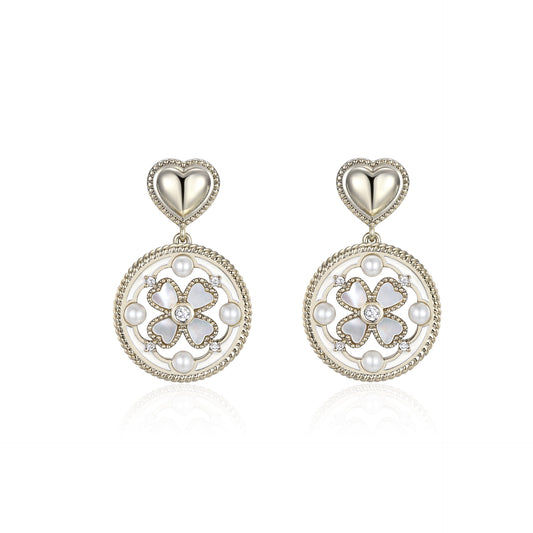 SIEANNA original love four-leaf clover inlaid zircon earrings