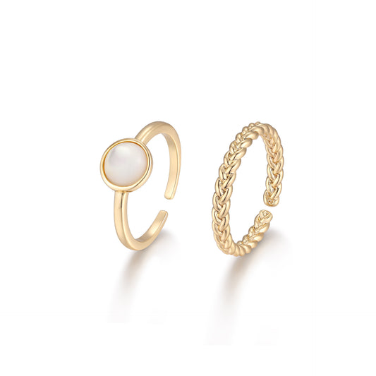 French designer's Twilight Wheat collection elegant two-piece ring set