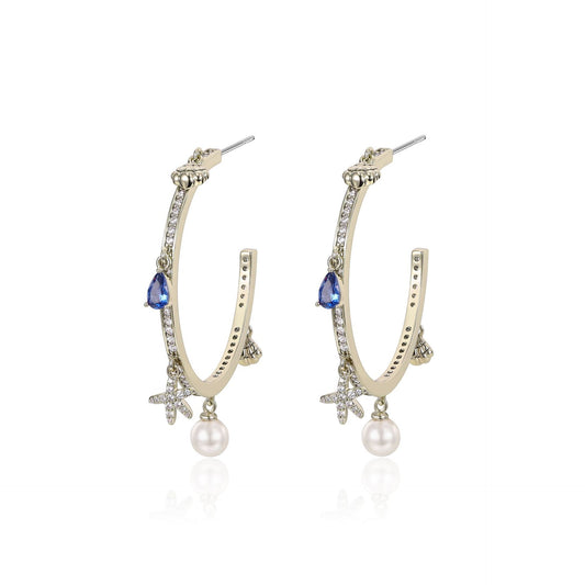 Danish designer ocean series goddess style earrings