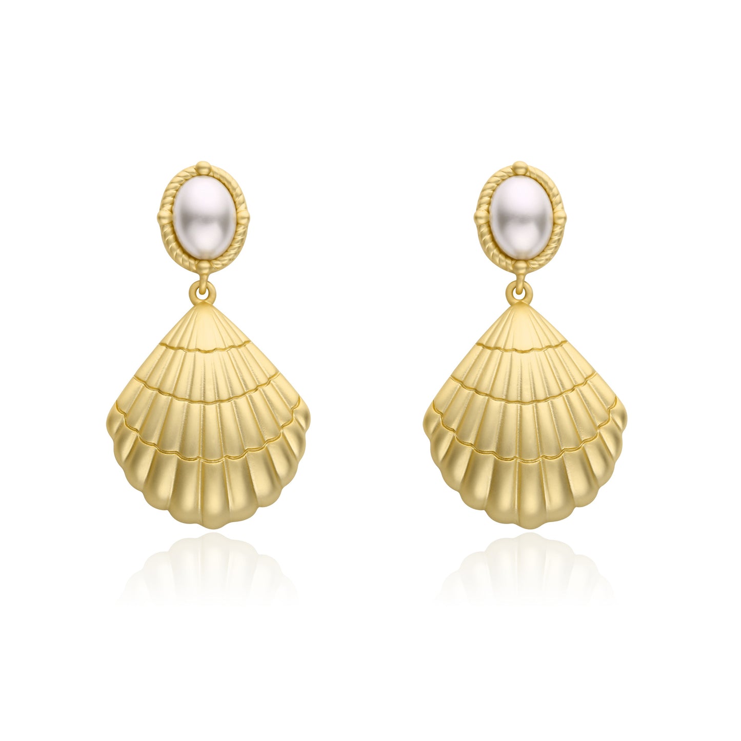 Swiss Designer Shell Pearl Earrings