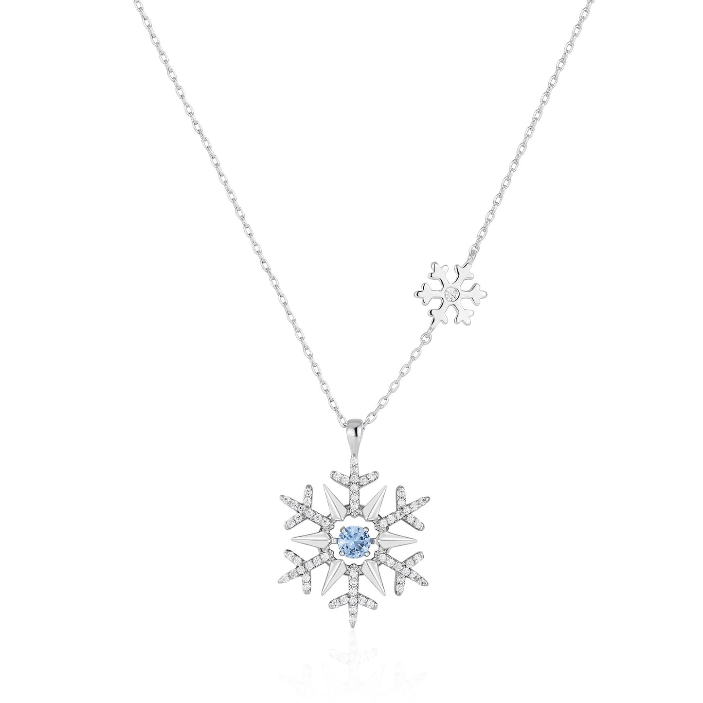 French designer blue snowflake dream series necklace