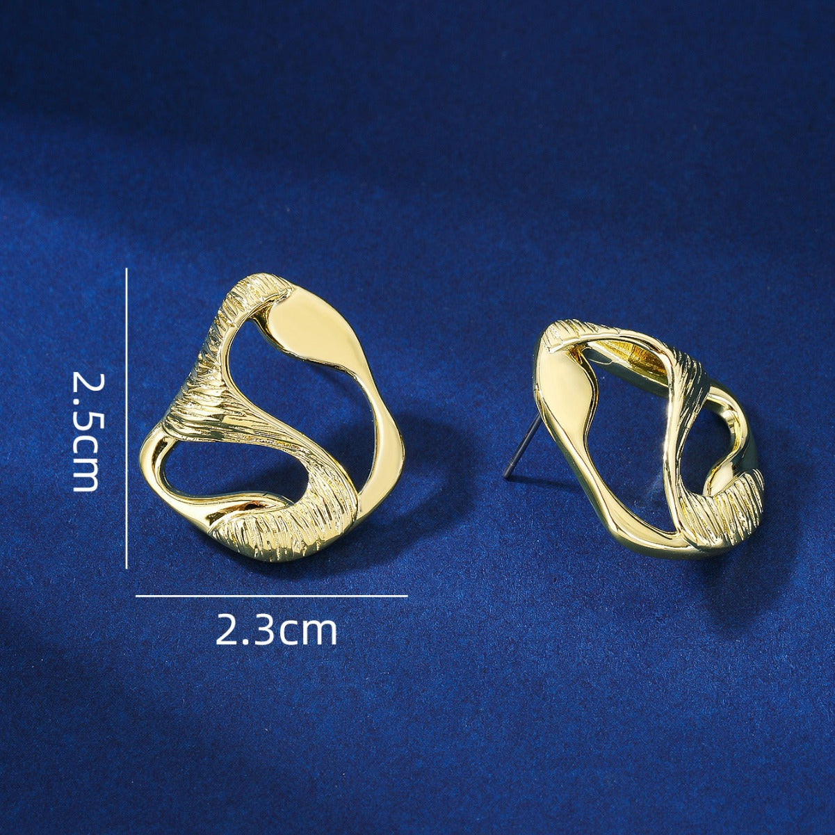 BrideTalk European and American copper-plated real gold color-preserving irregular earrings