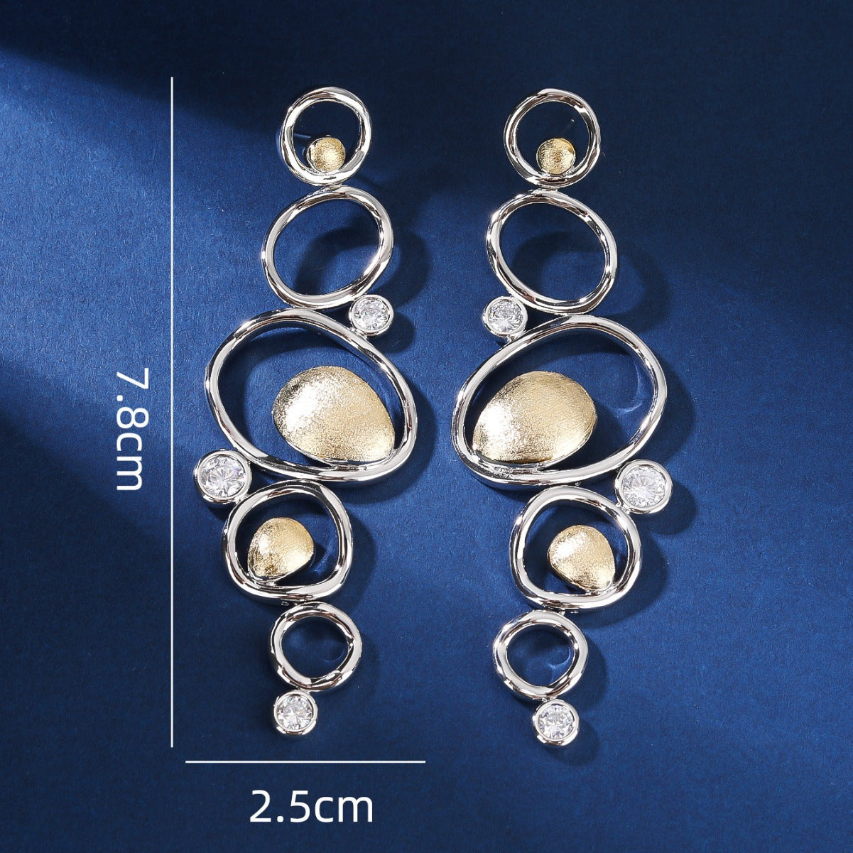 BrideTalk Hollow unique zircon inlaid gold earrings