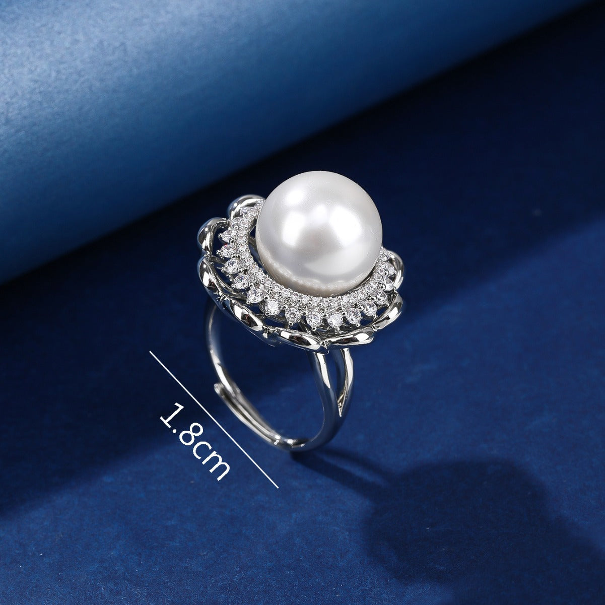 BrideTalk Fashionable luxury zircon pearl statement ring