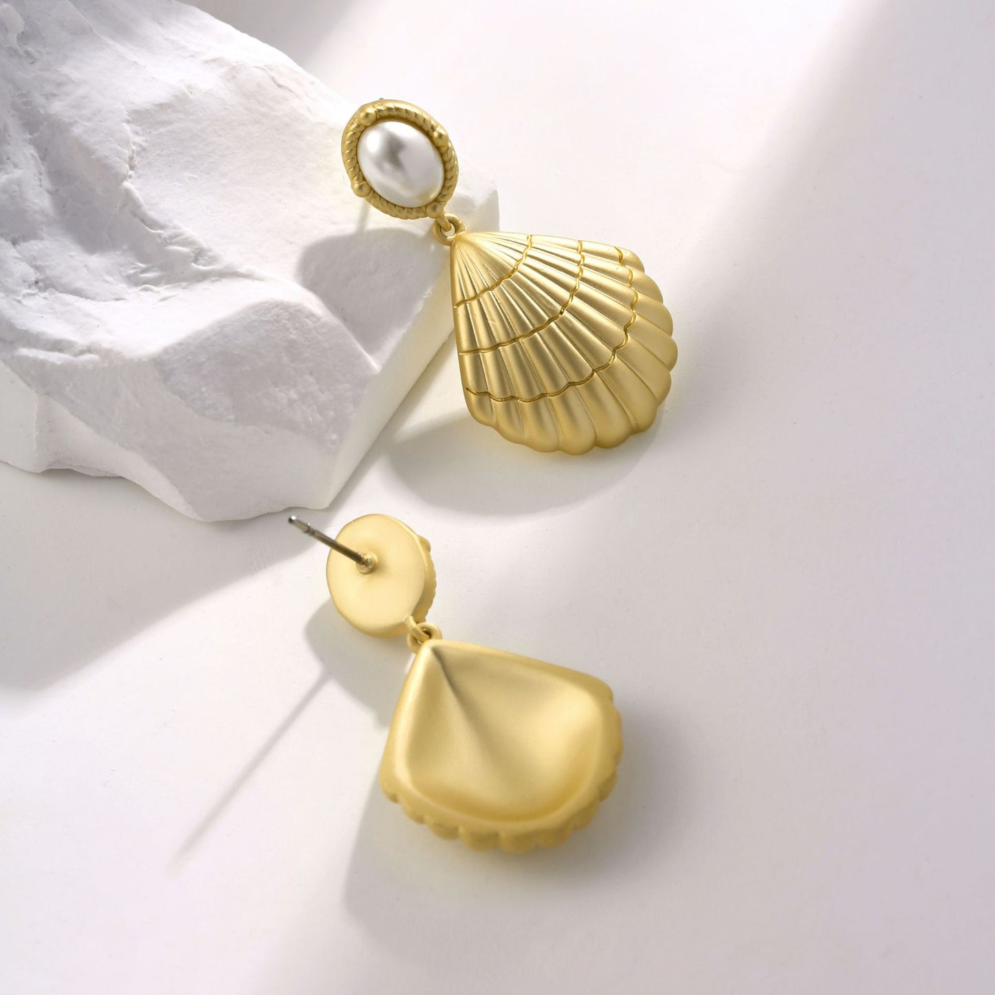 Swiss Designer Shell Pearl Earrings