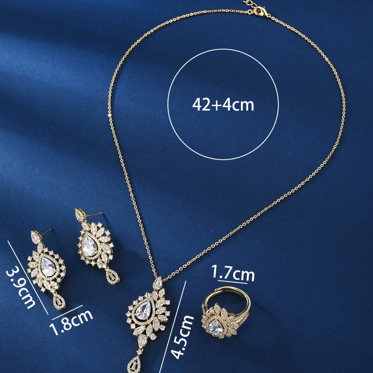 BrideTalk Zircon necklace niche design full of diamonds light luxury three-piece set