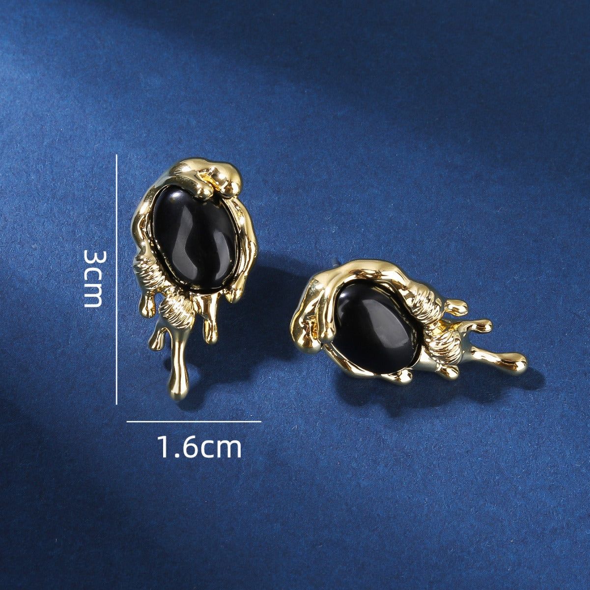 BrideTalk Light luxury black onyx lava earrings