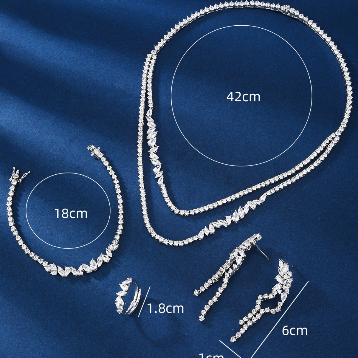 BrideTalk European and American exquisite diamond-filled double-layer chain simple set