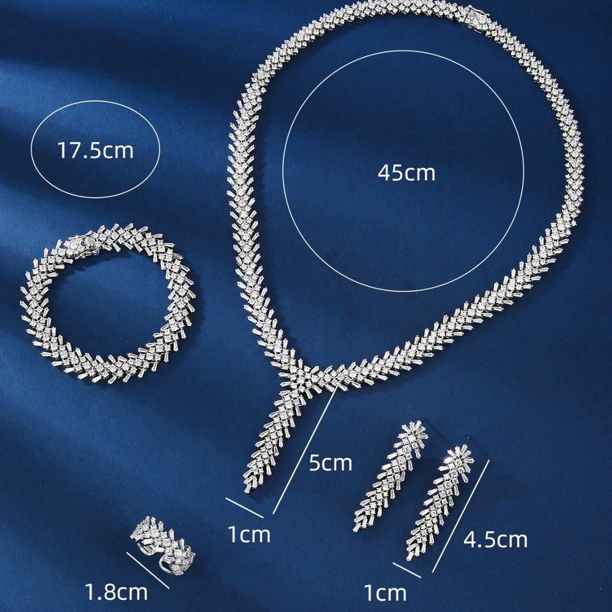 BrideTalk Jewelry style full zircon necklace and earrings set