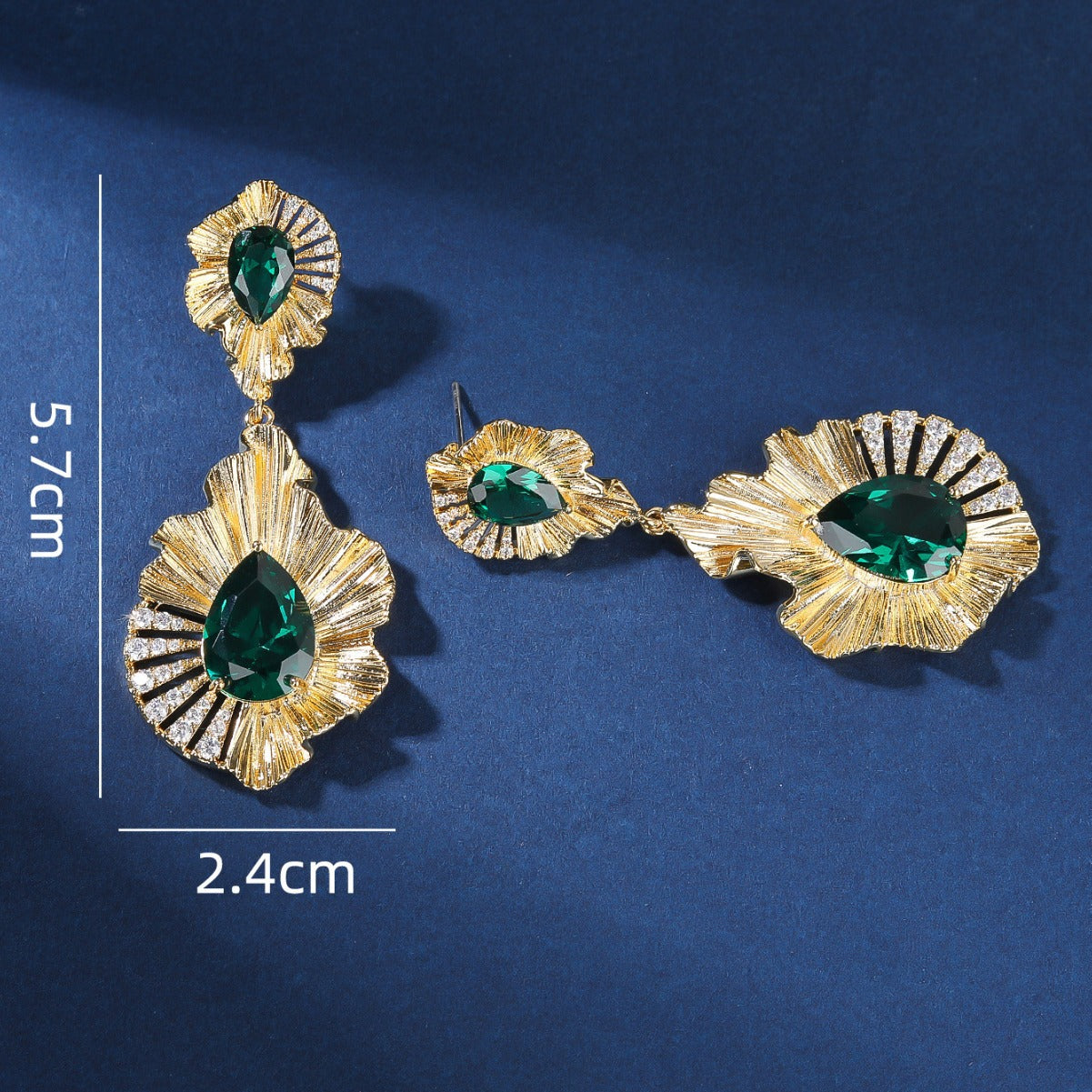 BrideTalk French round dance earrings high-end emerald earrings