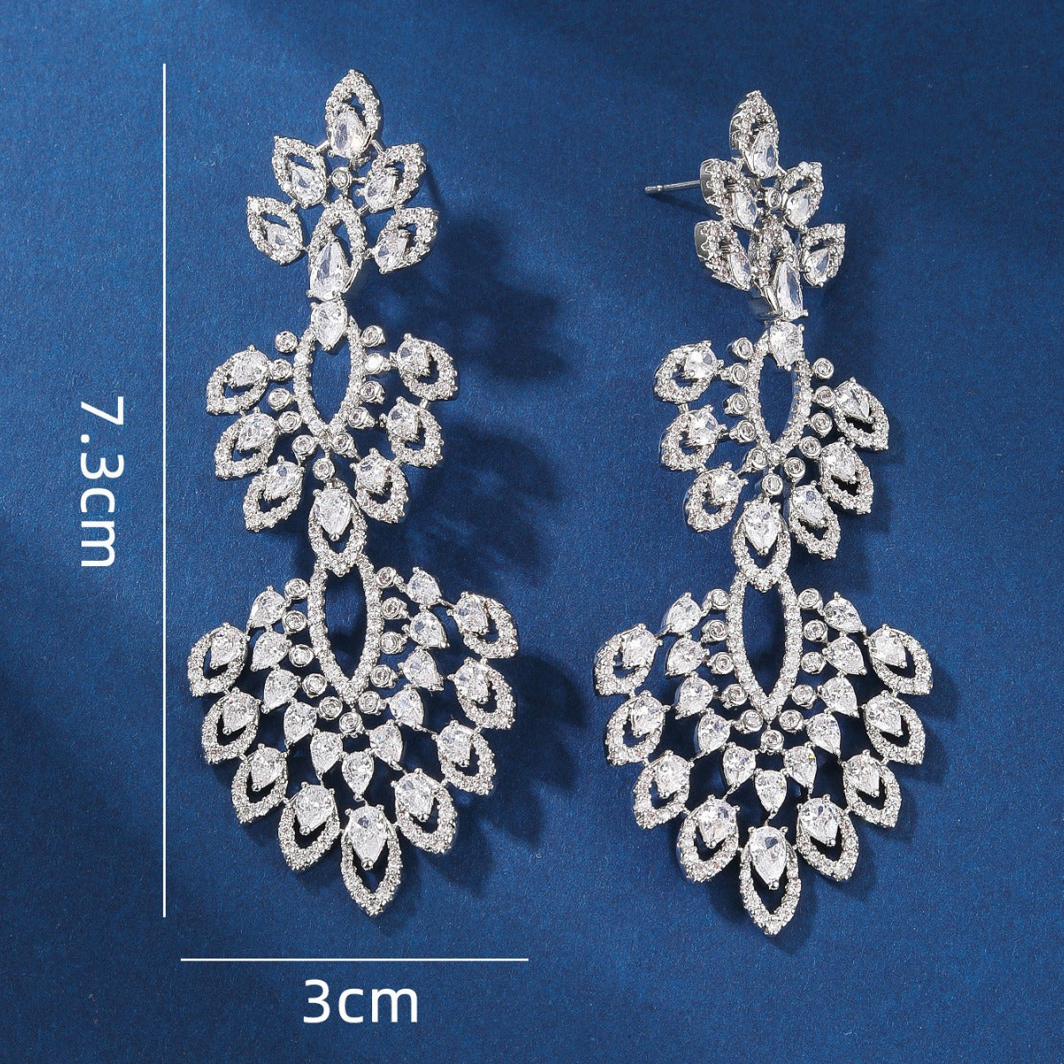 BrideTalk Long elegant earrings studded with bright stones