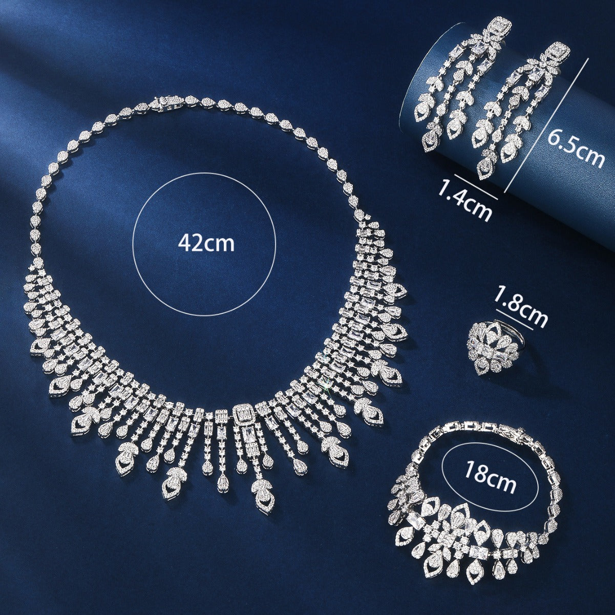 BrideTalk Luxurious European and American gorgeous zircon necklace set