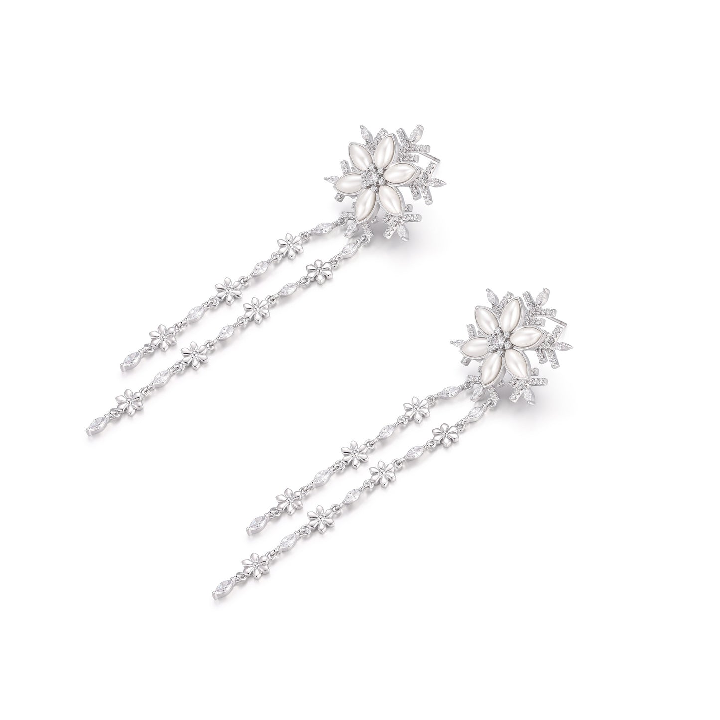 French designer's original snowflake series tassel earrings