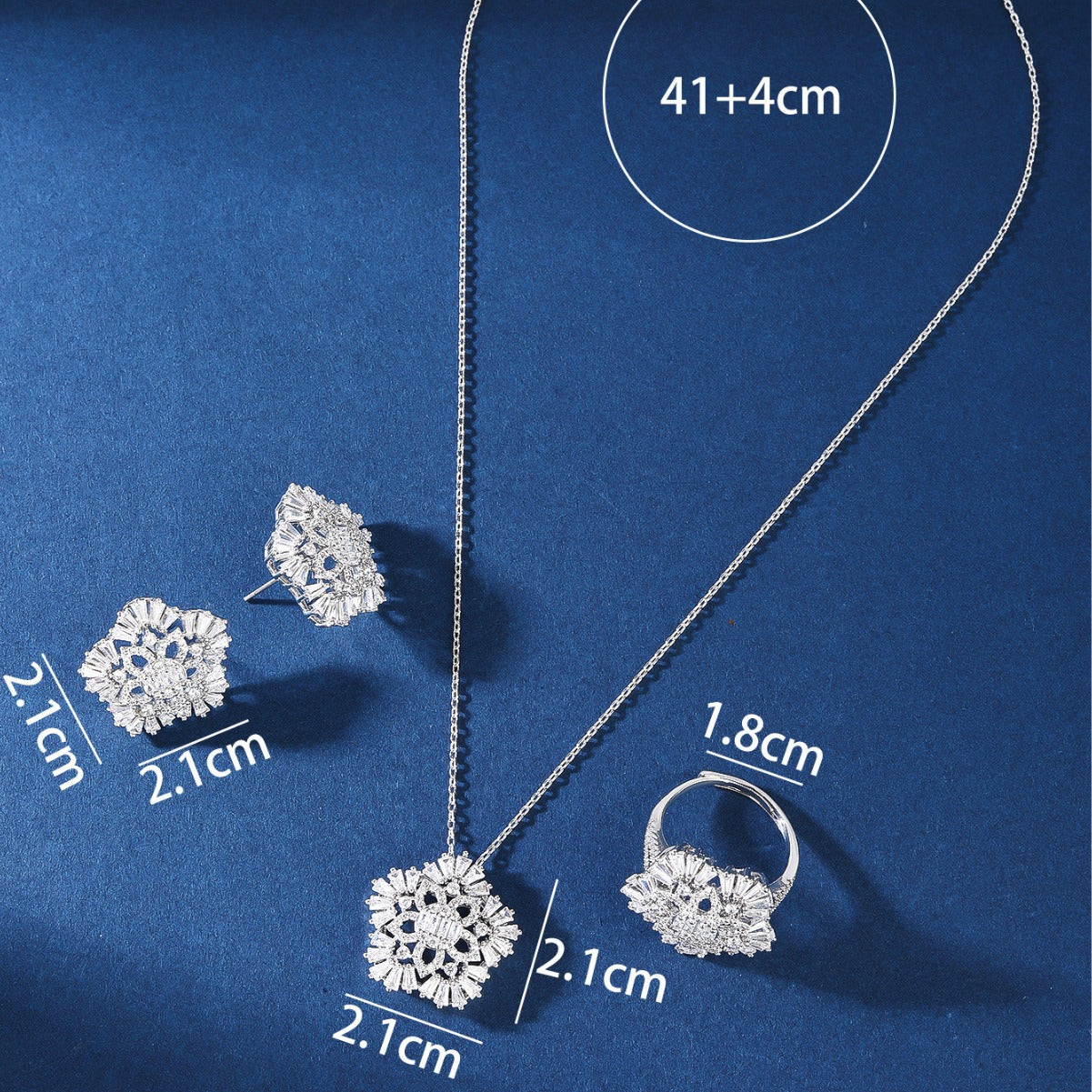 BrideTalk Diamond flower necklace three-piece set