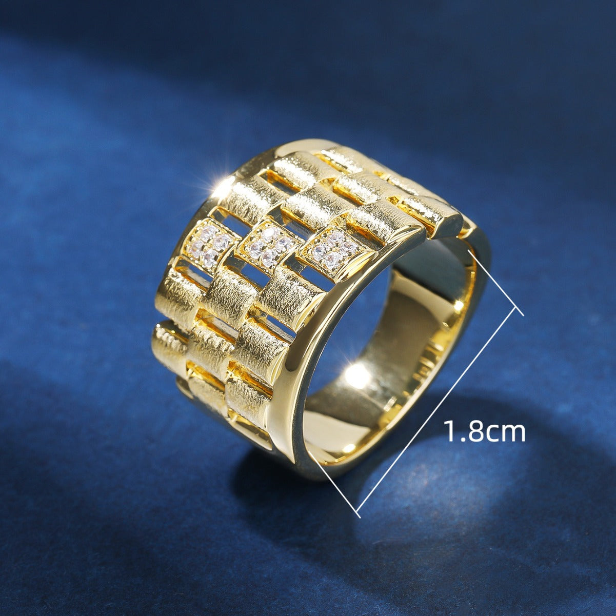 BrideTalk Grid Hollow Chessboard Diamond Ring