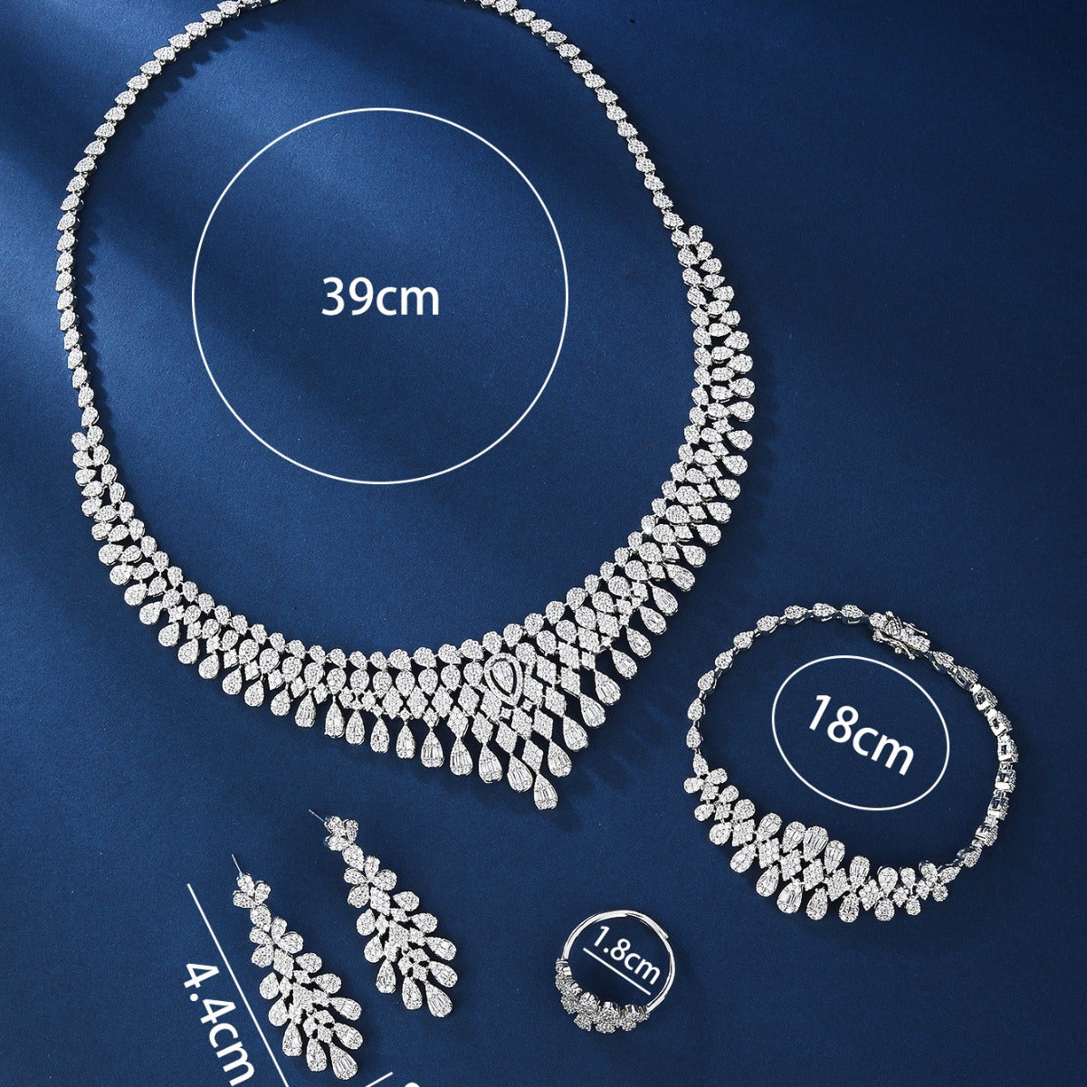 BrideTalk Fashionable zircon necklace full of diamonds and light luxury three-piece set