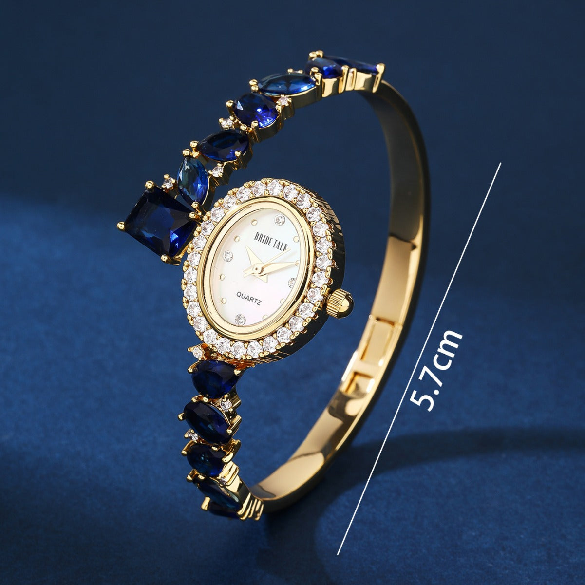 BrideTalk Uniquely designed round dial studded with zircons and sapphires