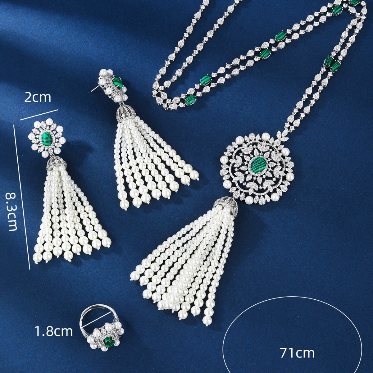 BrideTalk European and American light luxury diamond necklace earrings set chain