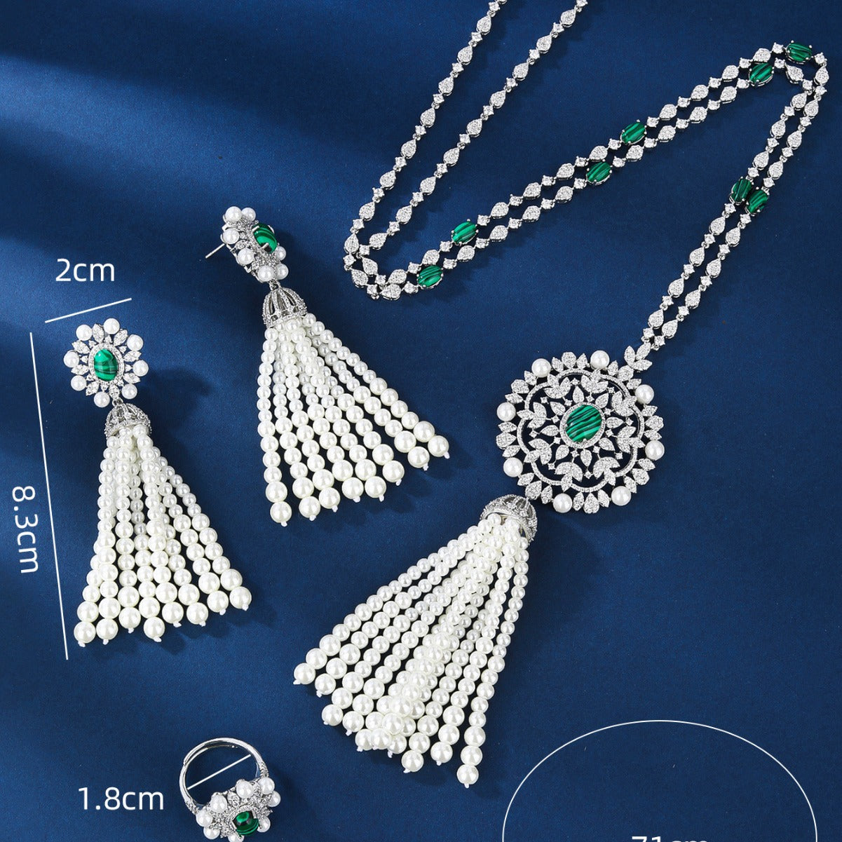 BrideTalk Micropaved zircon tassel necklace set of four