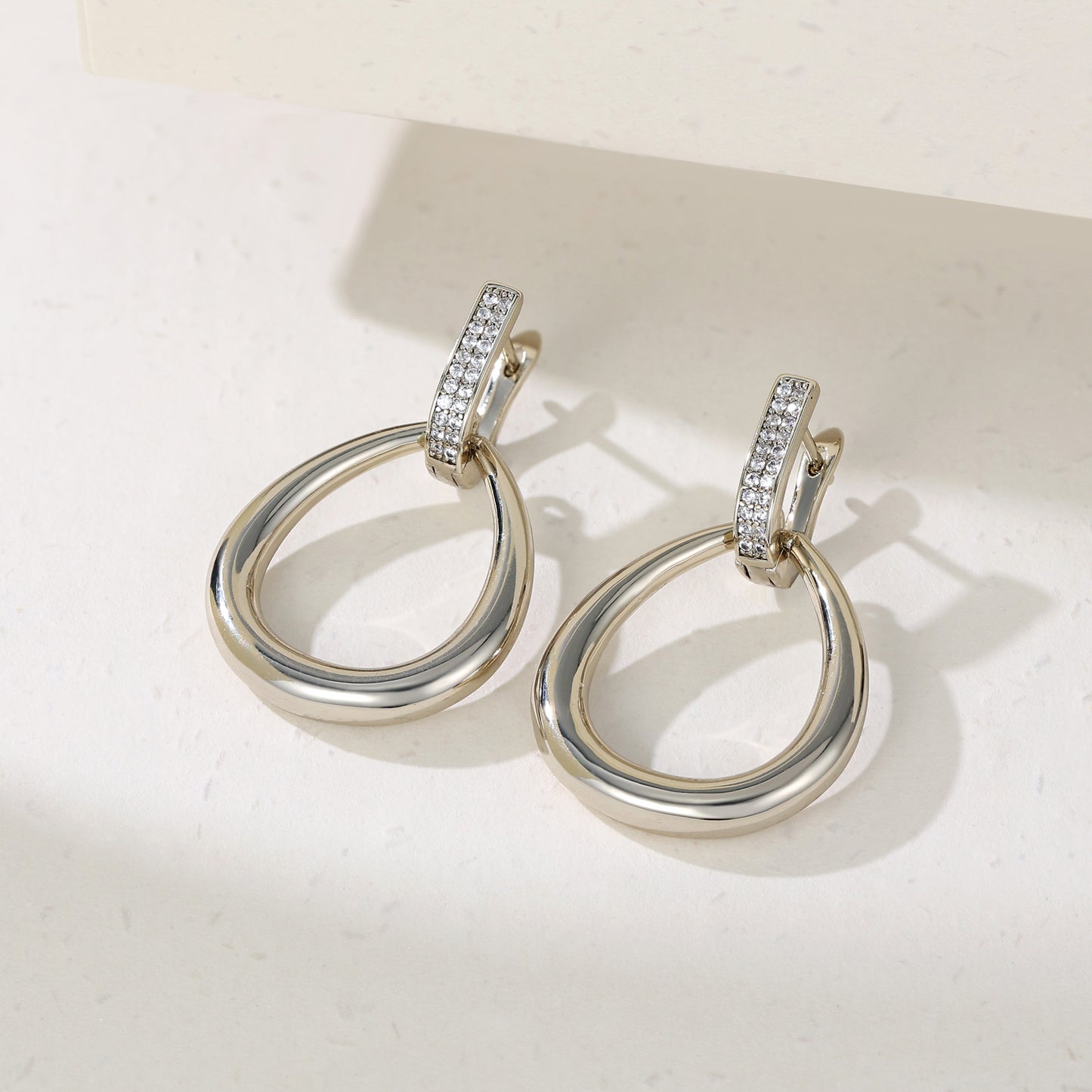 German designer simple cold style double hoop earrings