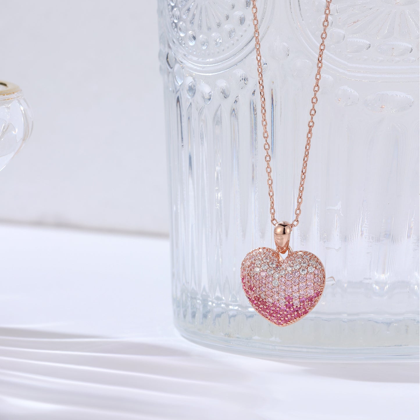 French designer full diamond color matching love plated rose gold necklace