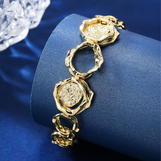 BrideTalk Antique gold-plated hammered pattern bracelet