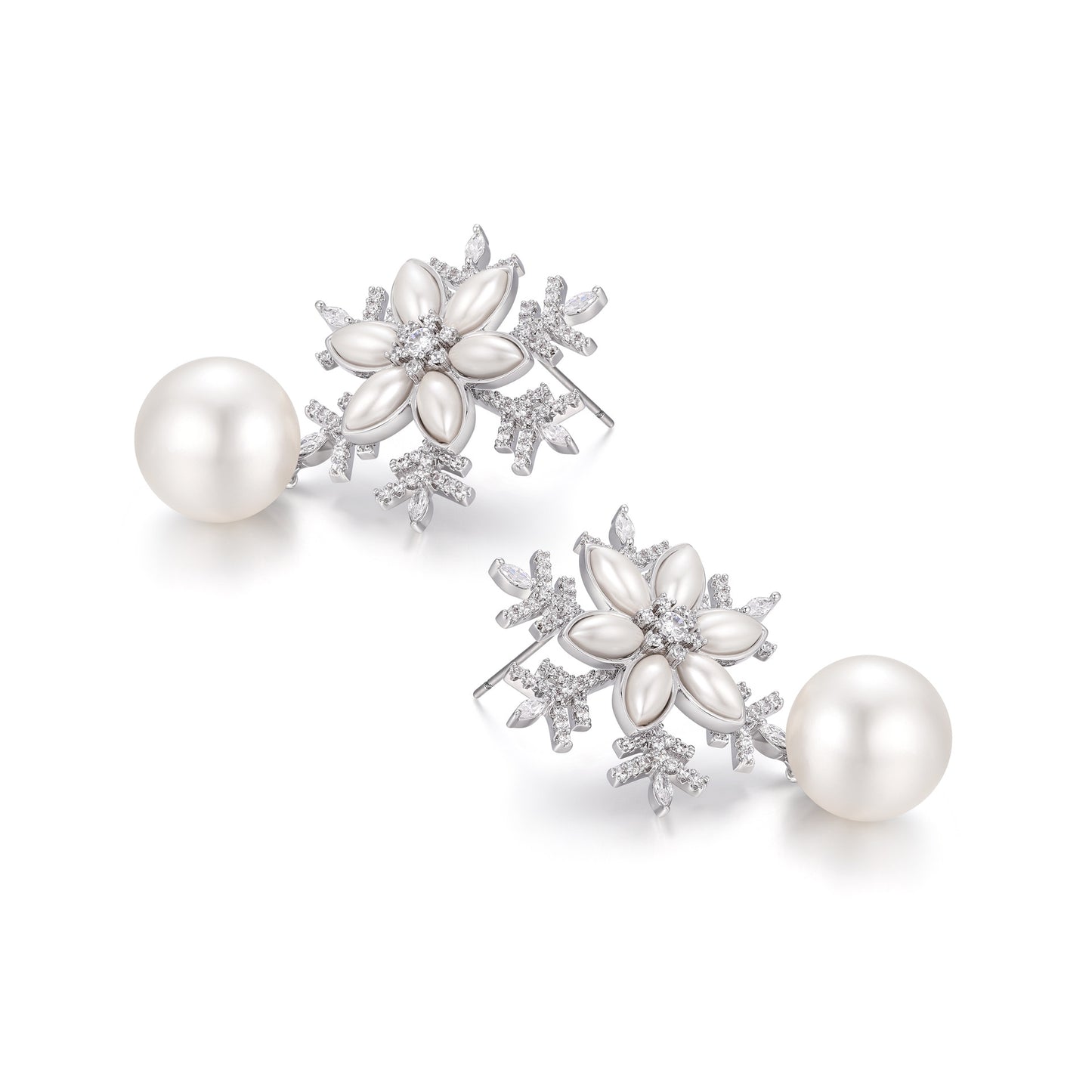 French designer original design snowflake series fashion earrings